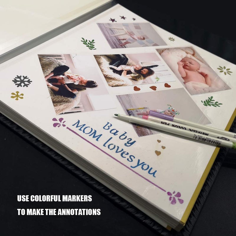 Totocan Photo Album Self Adhesive, Huge Magnetic Self-Stick Page Picture Album with Leather Vintage Inspired Cover, Hand Made DIY Albums Holds 3X5, 4X6, 5X7, 6X8, 8X10, 10X12 Photos (Brown 40 Pages) - Image 4